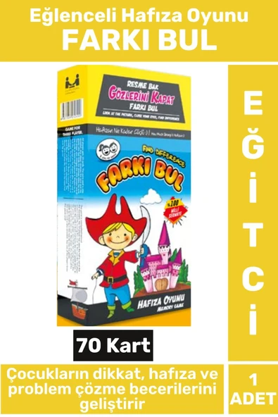 Premium Eğitici Dikkat Hafıza Problem Çözme Beceri Geliştirici Eğlenceli Çocuk Oyun FARKI BUL ürün görseli