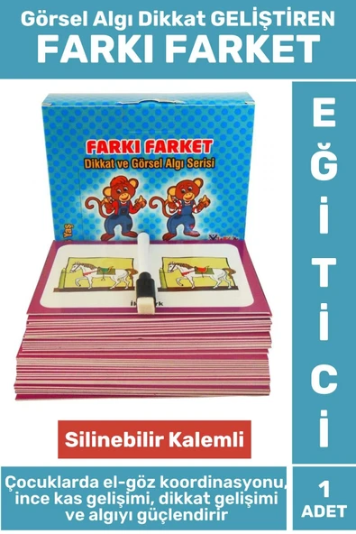 Premium Tüm Yaşlar Eğlenceli El-Göz Koordinasyonu Görsel Algı Dikkat Kavram Geliştiren FARKI FARKET ürün görseli