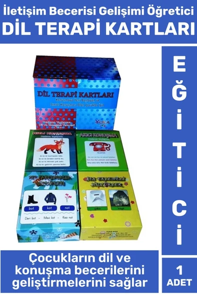 Eğitici Görsel Algı Dil İletişim Becerisi Gelişimi Özgüven Kazanımı DİL TERAPİ KARTLARI ürün görseli