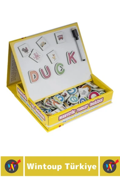 El-Göz Koordinasyonu Harf Kelime Dil Öğretici Silinebilir Yazı Kalemli MANYETİK TABLET İNGİLİZCE - Resim 2