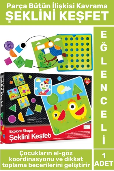Premium Eğlenceli El Göz Koordinasyon Parça Bütün İlişkisi Kavrama Çocuk Eğitici Oyun ŞEKLİNİ KEŞFET ürün görseli