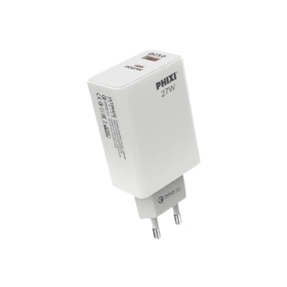 Phixi Ultimate UPD4225 27W Çift Çıkışlı PD Hızlı Şarj Adaptörü - Yüksek Hızlı ve Güvenli Şarj - 3