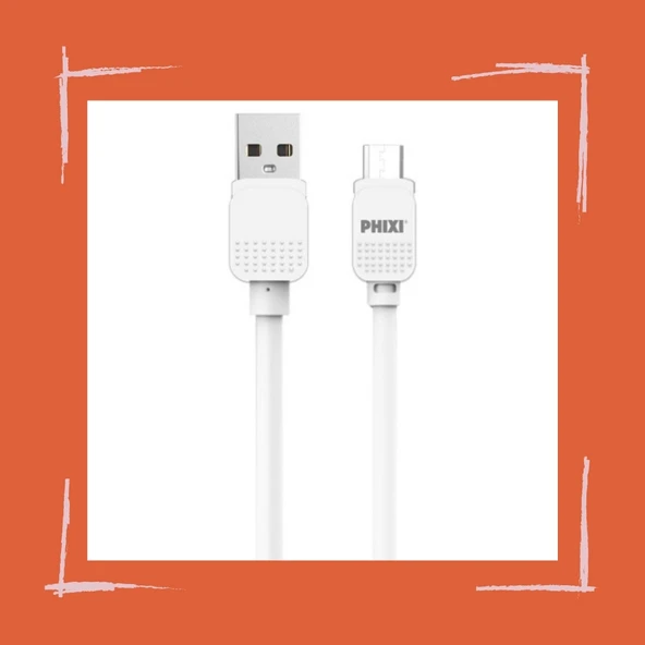 100 Cm Micro USB Şarj ve Data Kablosu – Dayanıklı ve Hızlı Bağlantı Çözümü - Phixi CB410M Basic