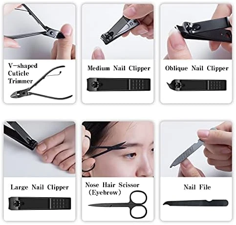 12 Parça Manikür ve Pedikür Seti - 1. Sınıf Paslanmaz Çelik - Seyahat Çantalı - 8