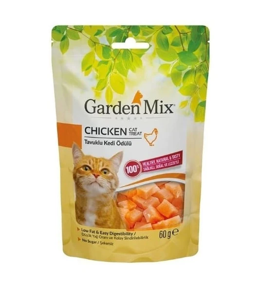 Garden Mix Tavuklu Düşük Yağlı Şekersiz Kedi Ödül Maması 60 gr