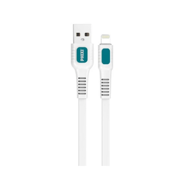 Phixi Force CB457L 100 cm Yassı ve Dayanıklı Lightning USB Şarj ve Data Kablosu