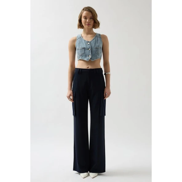 Lucky Life Denim Cepli Yelek