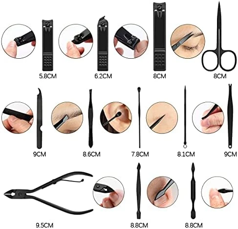 12 Parça Manikür ve Pedikür Seti - 1. Sınıf Paslanmaz Çelik - Seyahat Çantalı - 4