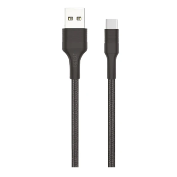 Phixi CB431T Hasır Örgü ve Güçlendirilmiş Silikon Başlıklı Type-C USB 3.0 Hızlı Şarj ve Data Kablosu