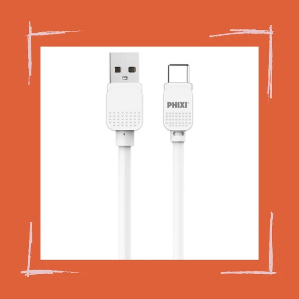 100 Cm Type-C USB Şarj ve Data Kablosu – Dayanıklı ve Hızlı Bağlantı Çözümü - Phixi CB410T Basic