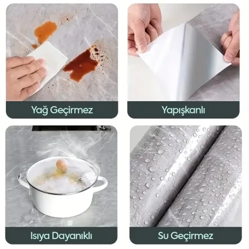 Mermer Desenli Kaplama Kağıdı 5 Metre - 5