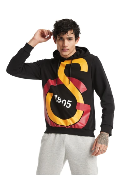 Galatasaray Orijinal Lisanslı Büyük Logo Kapüşonlu Erkek Sweat - 4