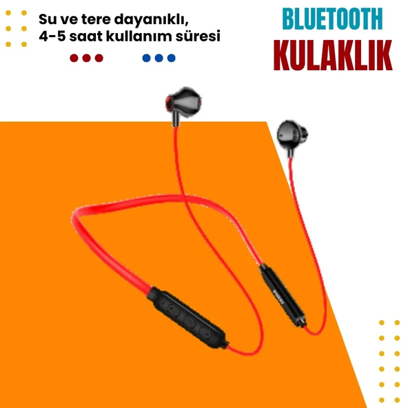 Phixi Basic BL725 IPX5 Boyundan Askılı Bluetooth Kulaklık - 4-5 Saat Kullanım Süresi, HD Ses ve Suya Dayanıklı Tasarım