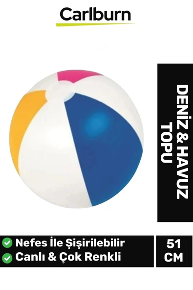 Özel Üretim Dilimli Canlı Çok Renkli Nefes Şişirilen Vinil Malzeme Üretimi 51 cm Deniz Havuz Su Topu