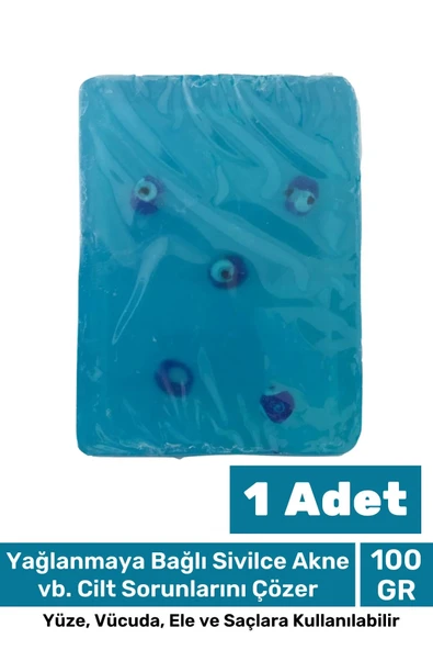 Güzel Kokulu El Yüz Saç Vücut Cilt Orijinal Bitkisel Nazar Boncuklu Okyanus Sabunu 100G - 1 Adet ürün görseli 1