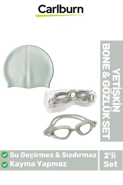 Kaymaz Su Geçirmez Silikon Yüzücü Elastik Yüzme Şapkası Havuz Deniz Bone 2’li Yetişkin Seti