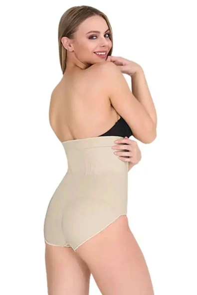 Premium Kaymaz Vücut Şekillendiren Toparlayıcı Sıkılaştırıcı Çıtçıtlı Agraflı Yüksek Bel Slip Korse - Resim 2
