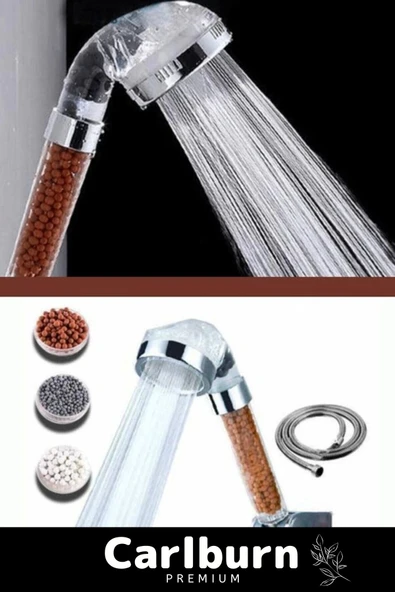 Premium Özel Zeolid Taşlı Yüksek Emisyon Güçlü Boncuklu Su Tasarruflu Kireç Önleyici Duş Başlığı - 2