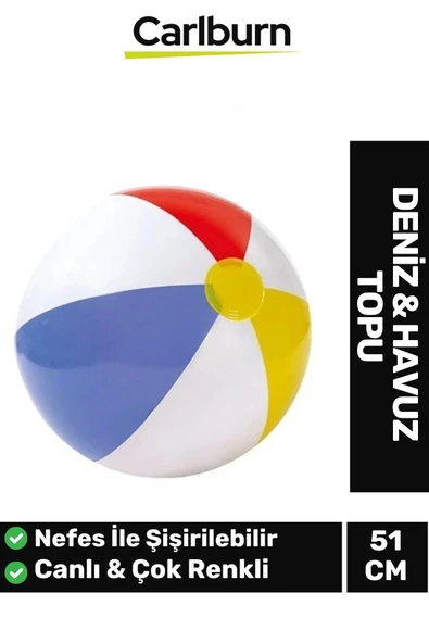 Özel Üretim Dilimli Canlı Çok Renkli Nefes Şişirilen Vinil Malzeme Üretimi 51 cm Deniz Havuz Su Topu - 2