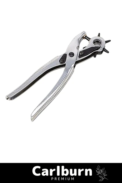 Premium 6 Farklı Başlık Uçlu Pratik Delgeç Kemer Delme Perçin Pensesi İkili Set Deri Plastik Delici - 3