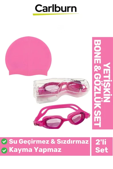 Kaymaz Su Geçirmez Silikon Yüzücü Elastik Yüzme Şapkası Havuz Deniz Bone 2’li Yetişkin Seti