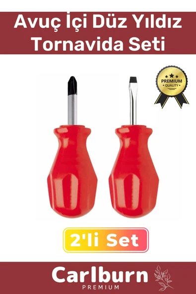 Premium Dayanıklı Hafif Taşınabilir Sağlam Ergonomik Vidalama Avuç İçi Düz Yıldız 2'li Tornavida Set