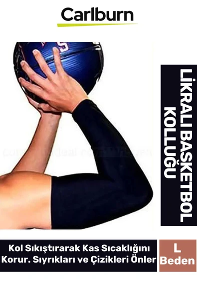 Kas Sıcaklığı Koruyan Yıkanabilir Nem Yönetim Teknolojisi Siyah Likralı L Beden Basketbol Kolluğu