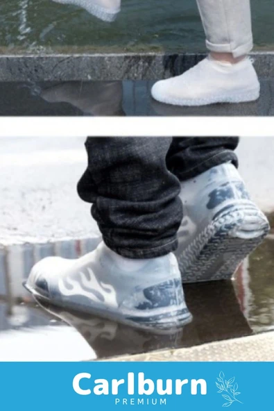 Premium Kaymaz Su Kir Geçirmez Sızdırmaz Esnek Ayakkabı Koruyucu Yağmur M Beden Silikon Kılıf - 2