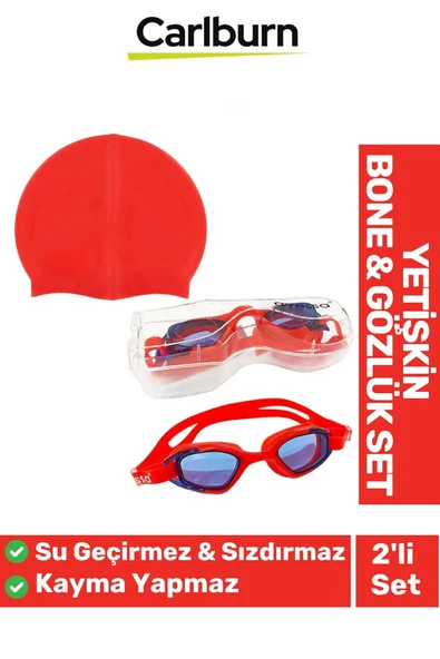 Kaymaz Su Geçirmez Silikon Yüzücü Elastik Yüzme Şapkası Havuz Deniz Bone 2’li Yetişkin Seti