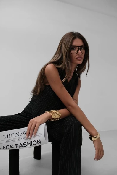 V Yaka Çizgili Kruvaze Yelek - 3