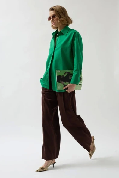 Sırt Dekolteli Bağcıklı Gömlek - 3