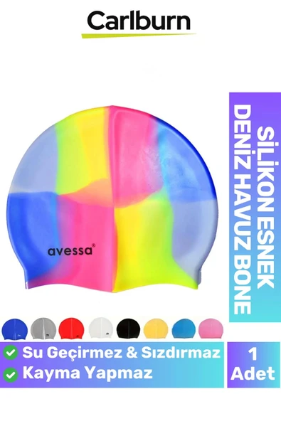 Özel Üretim Kaymaz Su Geçirmez Sızdırmaz Silikon Yüzücü Elastik Yüzme Şapkası Havuz Deniz Bonesi