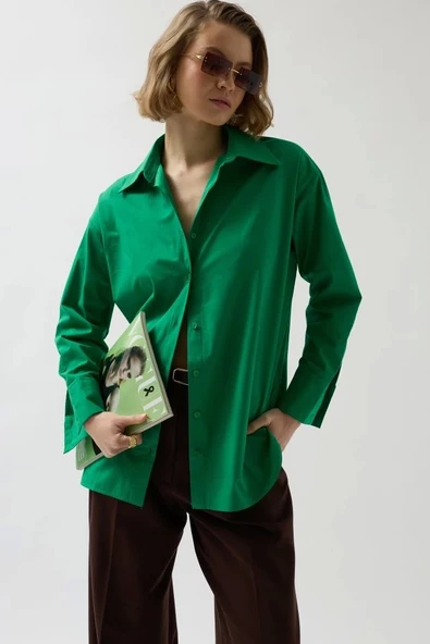 Sırt Dekolteli Bağcıklı Gömlek - 4