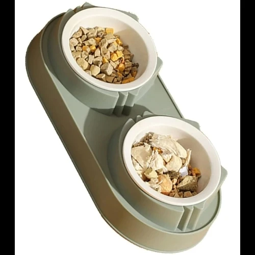 Mikopet Çift Bölmeli Mama ve Su Kabı - Resim 3