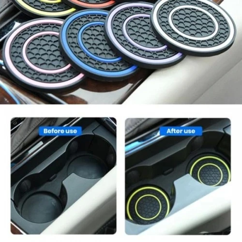 Araç İçi Bardak Tutucu Matları - Resim 3