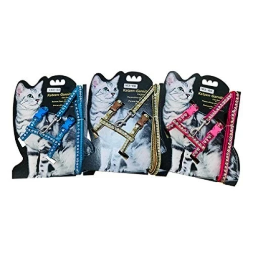 Parlak Kedi Gezdirme Göğüs Tasması - Resim 2