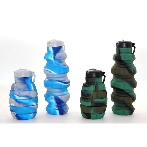 El Bombası Tasarımı Katlanabilir Portatif Silikon Su Şişesi 500 Ml ürün görseli 1