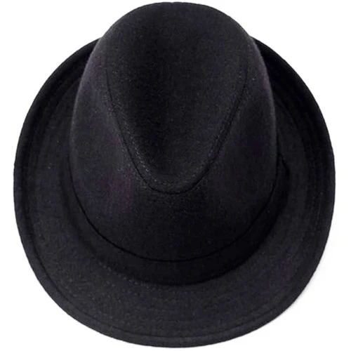 Çocuk Boy Siyah Kumaş Fötr Şapka Gösteri Şapkası Michael Jackson Şapkası 54 No - Resim 2