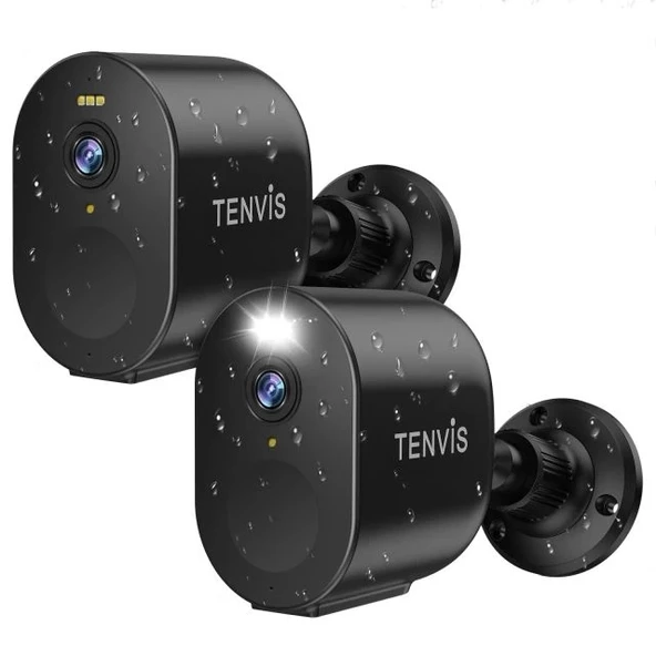 TENVIS Güvenlik Kamerası Kablosuz Black-2pack