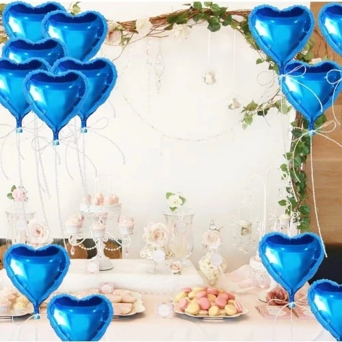 Metalize Mavi Kalp Folyo Balon - 5