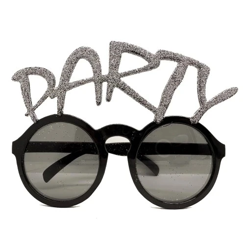 Gümüş Simli Party Yazılı Parti Gözlüğü Show ürün görseli 1