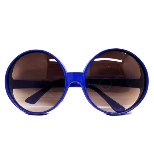 Yuvarlak Yeşilçam 80 li 90 lı Yıllar Parti Gözlüğü Retro Mavi Renk - 2