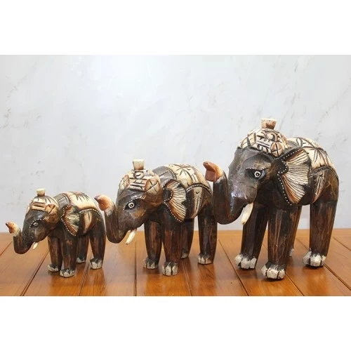 Ahşap 3'lü Fil Seti ürün görseli 1