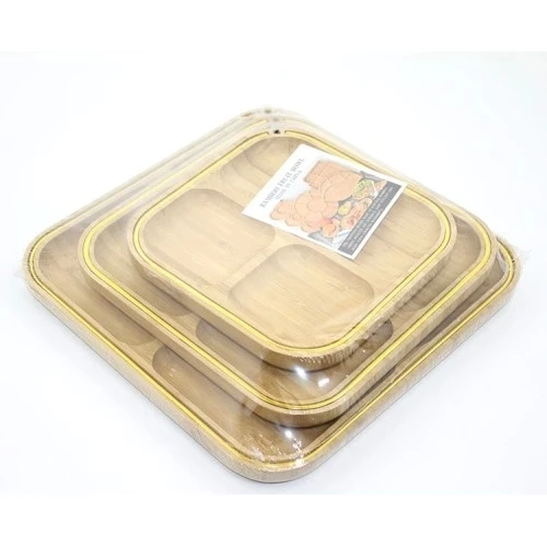 3'lü Ahşap Kahvaltı Çerez Ve Meyve Sunum Tabağı ürün görseli 1