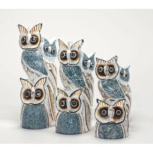 Ahşap 3'lü Baykuş Seti Model 6 ürün görseli 1