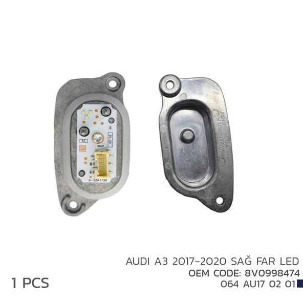 AUDI A3 2017-2020 SAĞ FAR LED MODÜL 8V0998474 ürün görseli 1