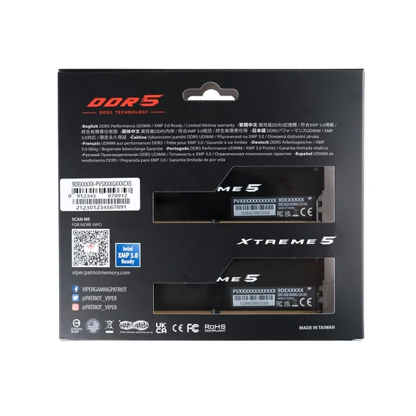 Patriot Viper Xtreme 5 32GB (2x16GB) DDR5 8200MHz CL38 Gaming Ram (Bellek) (PVX532G82C38K) - 9