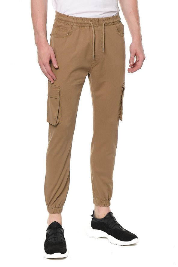 Erkek Beli Ve Paçası Lastikli Bağcıklı Yan Cepli Rahat Spor Jogger Pantolon - 3