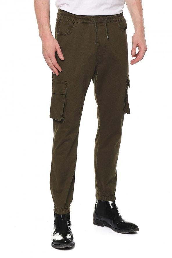 Erkek Beli Ve Paçası Lastikli Bağcıklı Yan Cepli Rahat Spor Jogger Pantolon - 5