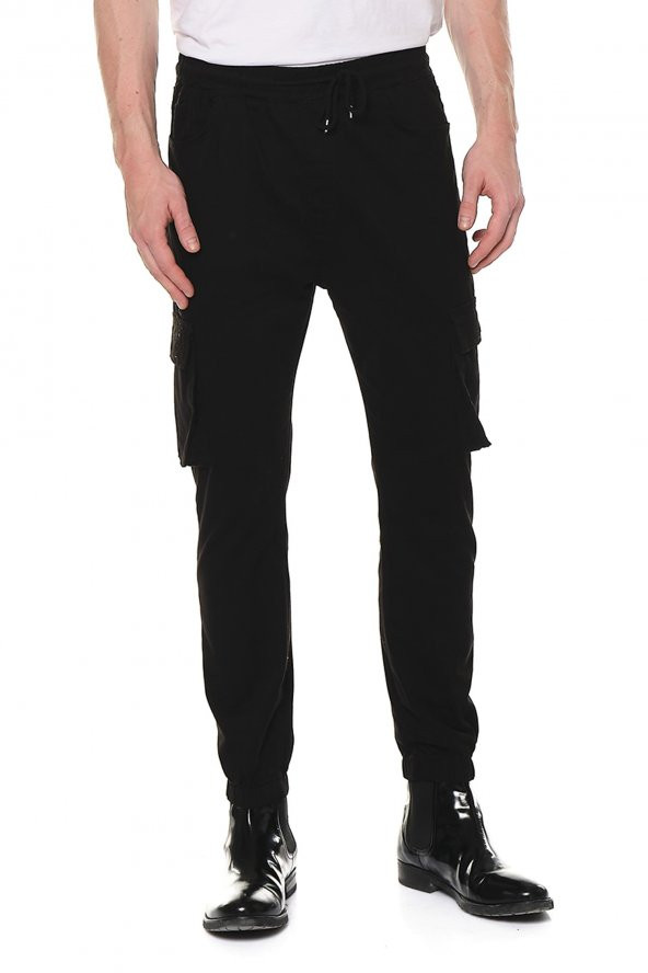 Erkek Beli Ve Paçası Lastikli Bağcıklı Yan Cepli Rahat Spor Jogger Pantolon - 6